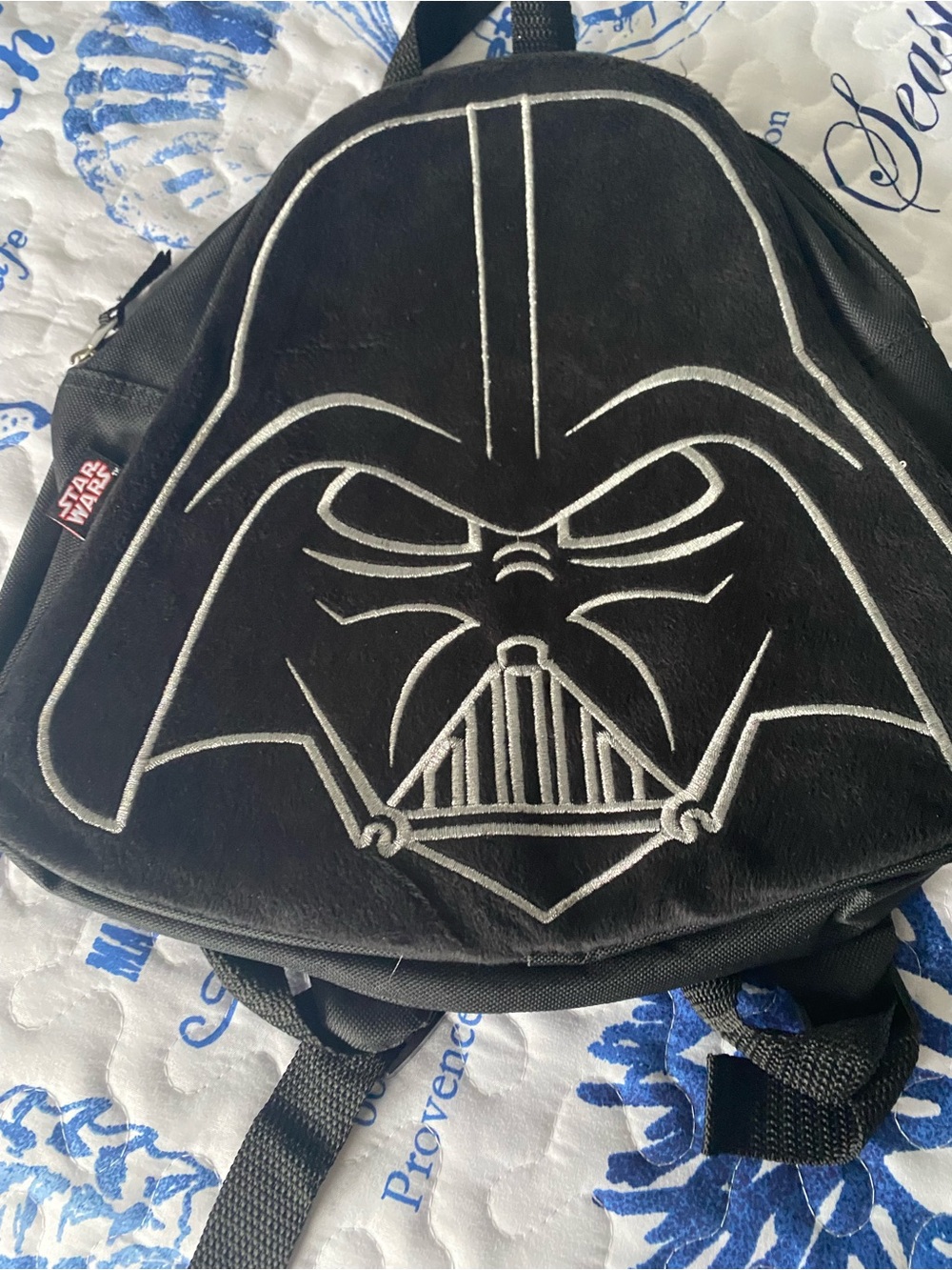 Star Wars Black Backpack with Silver Darth Vader Outline